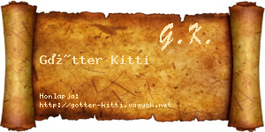 Götter Kitti névjegykártya
